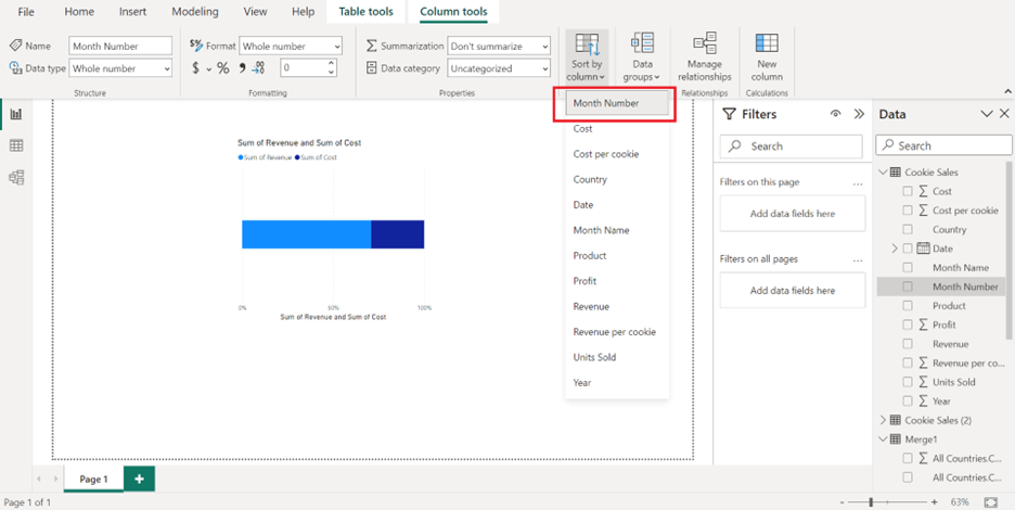 Customizing X-Axis Order in Power BI